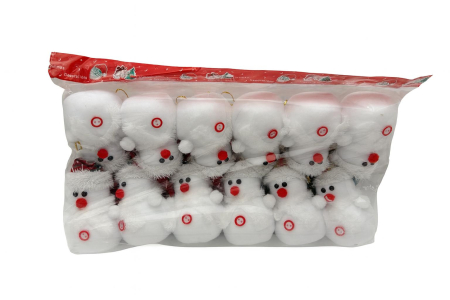 Set 12 decoratiuni Craciun om de zapada textil alb – pachet multiplu, modele mixte, 17cm per bucata [2]