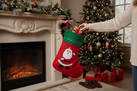 Soseta Mos Nicolae modele mixte rosu verde – om de zapada, mos craciun, brad [7]