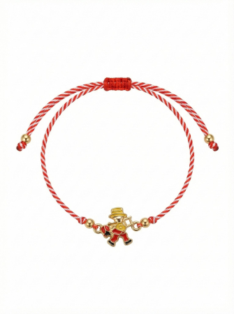 Set 12 bratari martisor cu figurina cosar norocos, snur reglabil rosu-alb [1]