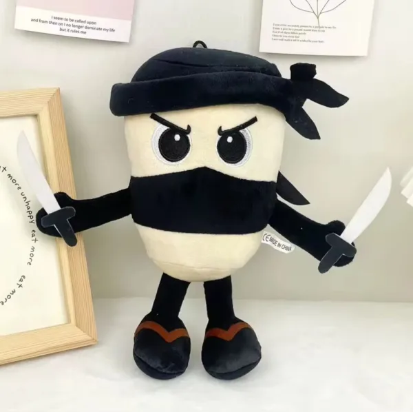 Jocuri si Jucarii - Assasino Cappuccino Ninja Brainrot Plus 20CM – Jucarie Amuzanta cu Sabii