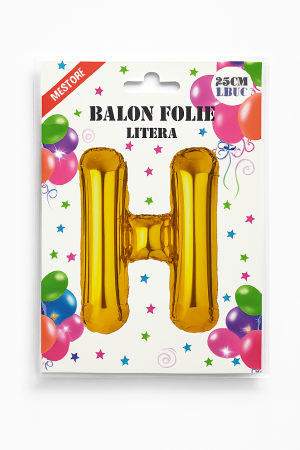 Balon folie litera H auriu 25 cm, decor petreceri si aniversari, 1 buc [1]