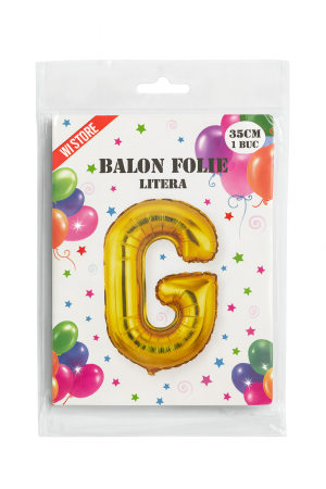 Balon folie litera G auriu 35 cm, decor aniversari si petreceri, 1 buc [1]