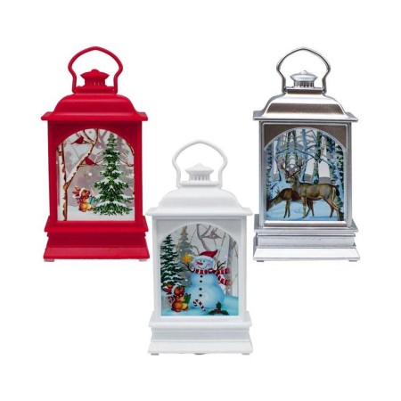 Decoratiuni luminoase de Craciun Engros - Set 12 felinare Crăciun LED 14 cm – mix culori, decor interior festiv