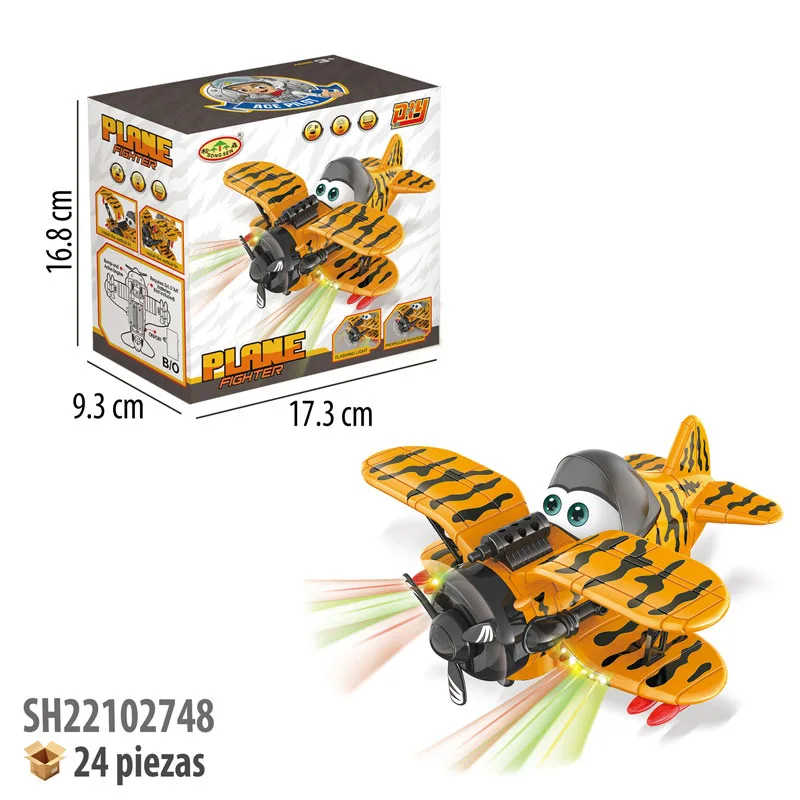 Avion Jucarie cu Lumini, Sunete si Miscare – Model Fighter Tiger, 17.3x16.8x9.3 cm [1]