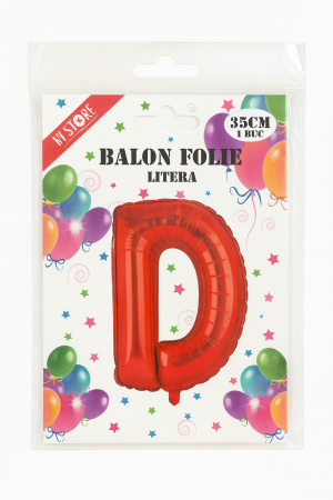 Balon folie litera D rosu 35 cm, decor aniversari si petreceri, 1 buc [1]