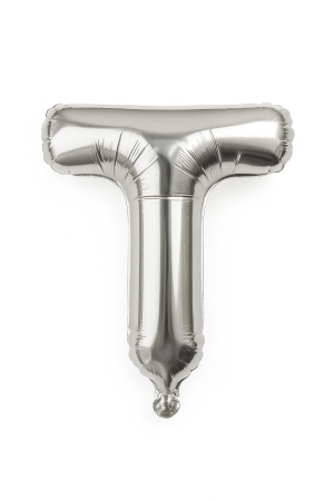 Accesorii pentru petrecere Engros - Balon folie litera T argintiu, 35 cm, decor aniversar si petreceri, 1 buc