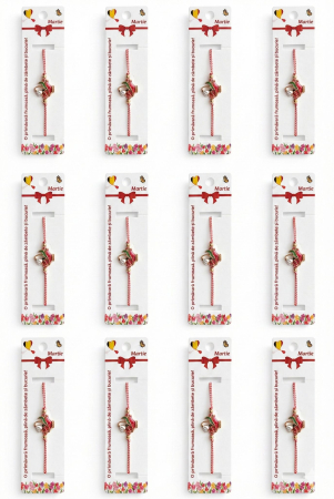 Set 12 bratari martisor cu vaza rosie, ghiocel si buburuza, snur reglabil rosu-alb [4]