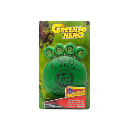 Jucarii de rol, Scule si unelte - Scut de Joaca Verde cu lansator discuri – Design Cracked Punch – 30x17 cm