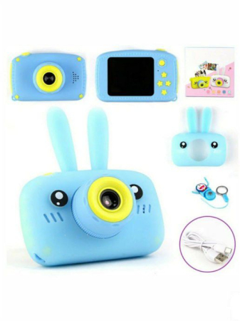 Camera foto digitala pentru copii 4800 MP, 8x zoom, model iepuras albastru, 11.5x11.5cm [1]