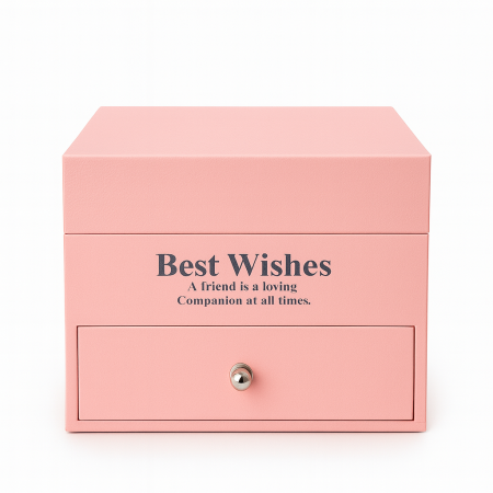 Cutie cadou cu 9 trandafiri de sapun rosii, model cu sertar, punga inclusa, 11x8 cm [2]