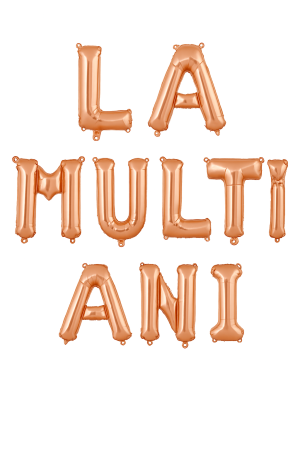 Articole pentru Casa Engros - Baloane folie LA MULTI ANI rose gold 40cm – set decor aniversar 10 litere