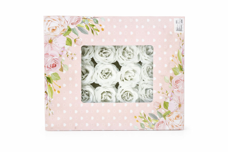 Set 30 Trandafiri Artificiali cu Sclipici Alb, Decor Floral Premium [1]