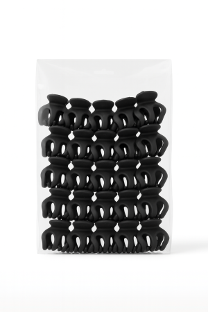 Accesorii pentru par Engros - Set 50 Clamute Par Mini Matte Negre – Accesorii Rezistente pentru Coafuri