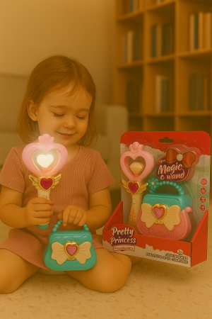 Set Pretty Princess cu bagheta magica roz inima si gentuta turcoaz-roz, jucarie fete 3+ ani [1]