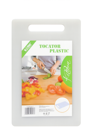Tocator Plastic 30.5x21x0.6 cm cu Maner, Alb, Ușor si Rezistent [1]