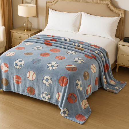 Lenjerii de pat Pucioasa Engros - Patura Cocolino Fosforescenta 200x230 cm, 1 KG – Model Sport Glow pentru Copii