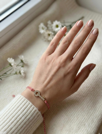 Set 12 Bratari Martisor Cheie Aurie cu Strasuri, Snur Reglabil, 20x11 cm [2]