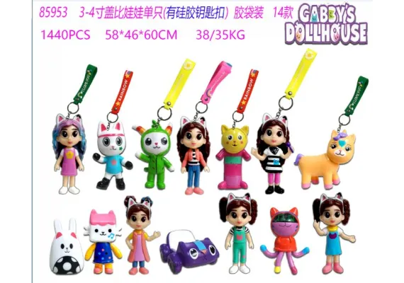 Articole pentru copii Engros -  Accesoriu pentru Geanta/Chei cu figurina din silicon, prietenii din casuta, diverse modele, multicolor, +3ani