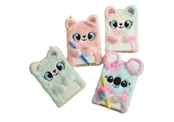 Agende, clipboarduri si mape Engros - Agenda pentru copii, coperti din plus, animalute colorate, 22x15cm, +3 ani, 
