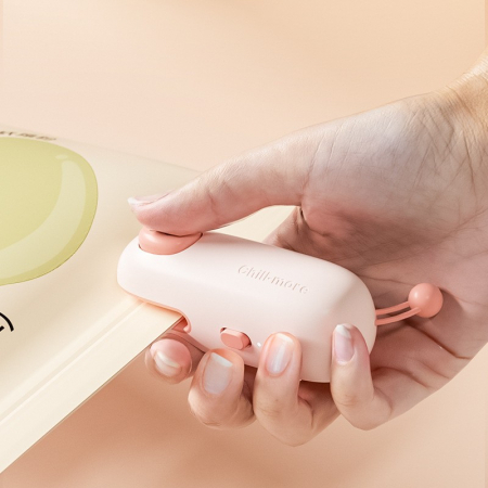 Aparat de Sigilat Ambalaje, , Incarcare USB Tip C, 400 mAh, 10.2 x 3.7 x 4.3 cm, Model Porc, Roz [6]