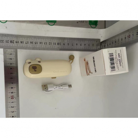 Aparat de Sigilat Ambalaje, , Incarcare USB Tip C, 400 mAh, 10.2 x 3.7 x 4.3 cm, Model Ursulet, Maro [3]