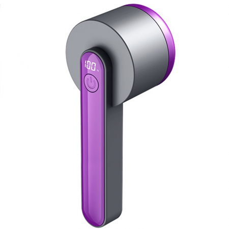 Bricolaj Engros - Aparat Pentru Curatat Scame, Par Si Praf, , Trimmer pentru Diferite Tipuri De Material, Cu Lame Din Otel Inoxidabil, Maner Ergonomic, Incarcare Prin USB, Negru Mov