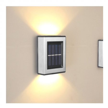 Aplica solara LED , ABS/Policarbonat, rezistenta la apa IP65, pentru trepte, borduri, terasa, 1.2V, 600mah, 10 x 7.5 x 3 cm, lumina alb calda, negru [1]