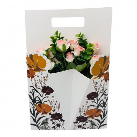 Aranjament deosebit cu Buchet de Trandafiri artificiali SI frunze de eucalipt, diverse culori, 34×23cm,   [4]