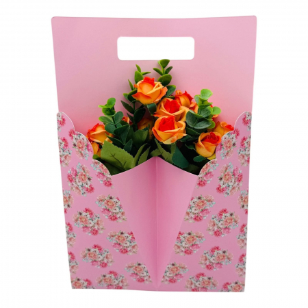 Aranjament deosebit cu Buchet de Trandafiri artificiali SI frunze de eucalipt, diverse culori, 34×23cm,   [2]