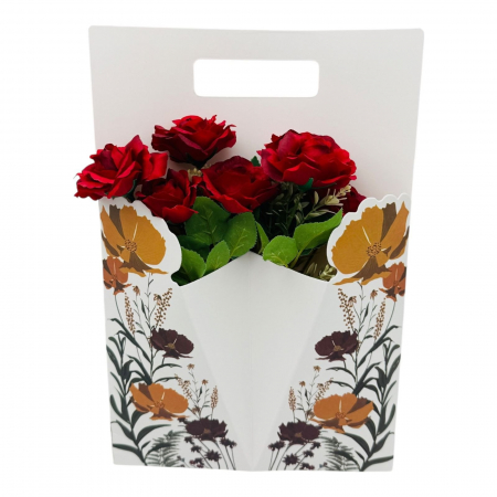 Aranjament deosebit cu Buchet de Trandafiri si boboci, diverse culori, 34×23cm,   [5]