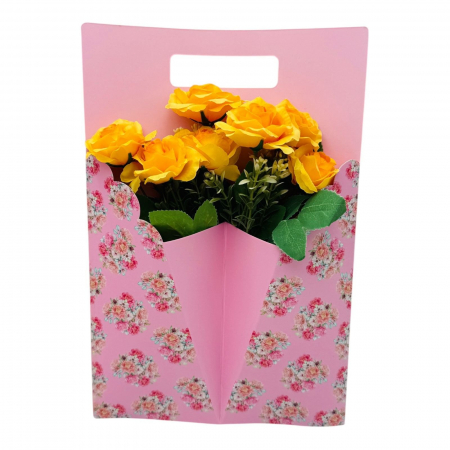 Aranjament deosebit cu Buchet de Trandafiri si boboci, diverse culori, 34×23cm,   [7]