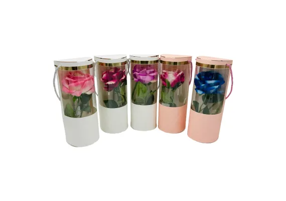 Bacanie Engros - Aranjament deosebit cu Trandafir Artificial, calitate superioara, culori combinate, 27×10cm,  