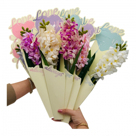 Aranjament deosebit cu Zambila Artificiala, culori combinate, calitate superioara, 45cm,   [1]