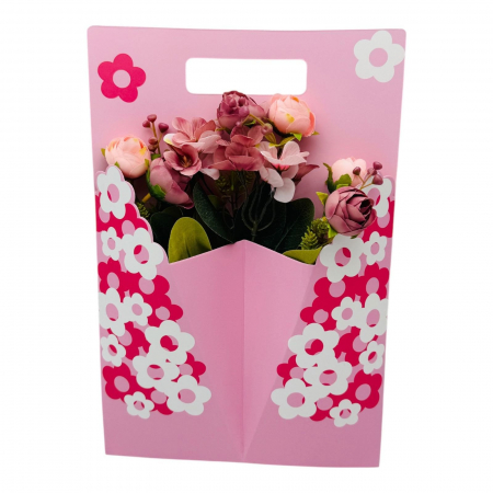 Aranjament floral deosebit cu Buchet de Bujori artificiali si bulbi, diverse culori, 34×23cm,   [2]