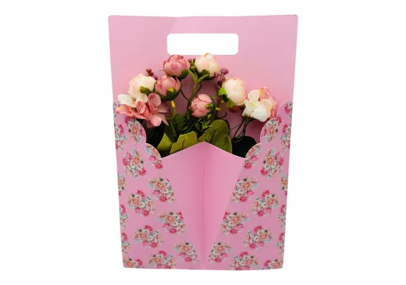Bacanie Engros - Aranjament floral deosebit cu Buchet de Trandafiri si flori de camelie, diverse culori, 34×23cm,  