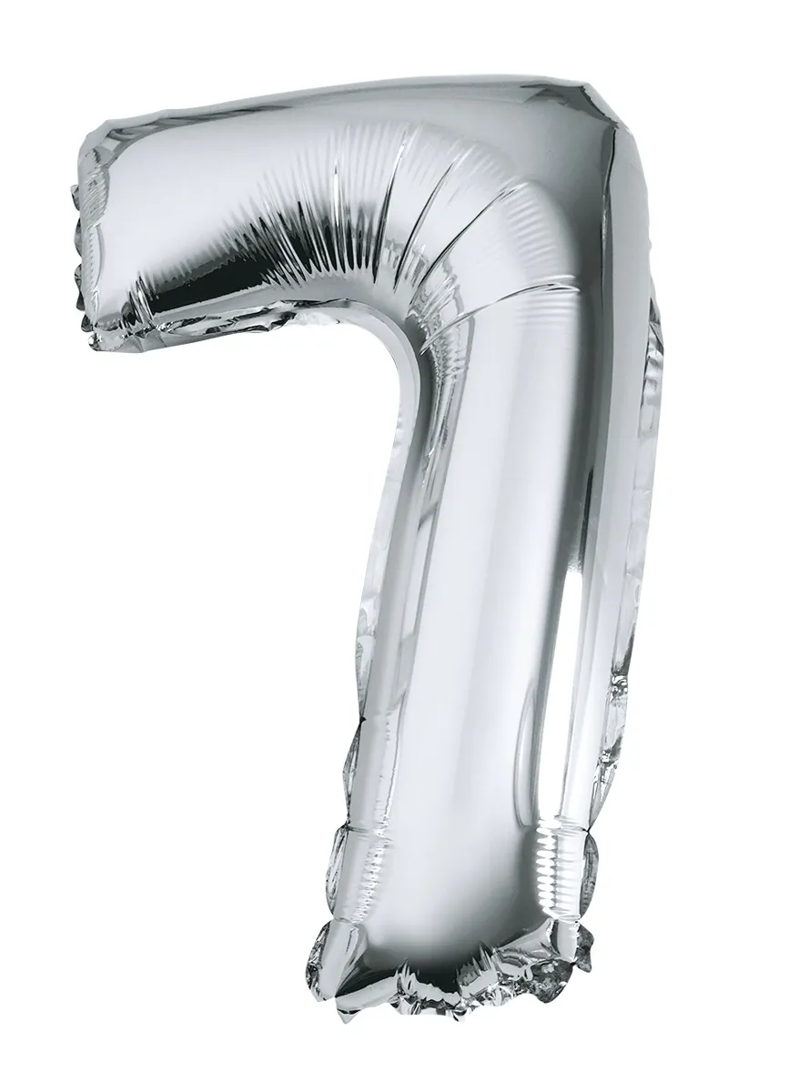 Balon Cifra 7 din Folie Metalizata, Argintiu, 35cm – Perfect pentru Decorarea Petrecerilor si Evenimentelor Speciale,  [1]