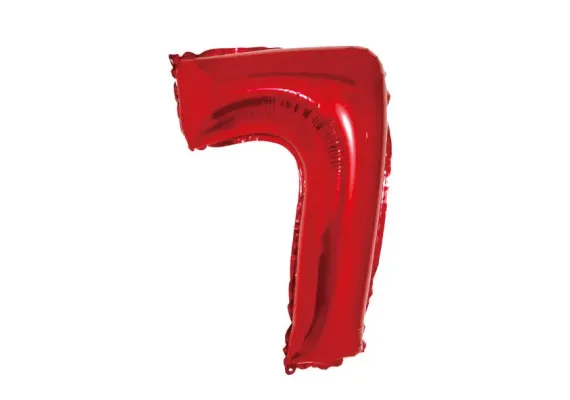 Articole pentru Casa Engros - Balon cifra 7 din folie metalizata, rosie, 35 cm, decor festiv pentru petreceri si aniversari, 