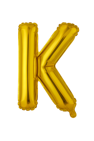 Accesorii pentru petrecere Engros - Balon folie litera K auriu, 35 cm, decor aniversari si petreceri, 1 buc