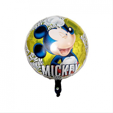 Balon folie metalizata 44.5x50cm cu figurina multicolora si bat pentru sustinere – decor aniversare copii,  [1]