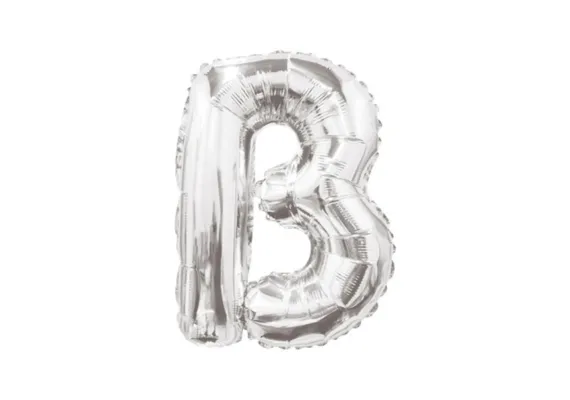 Articole pentru Casa Engros - Balon Litera B din Folie Metalizata Argintiu 35 cm – Decor Stralucitor pentru Petreceri si Evenimente 