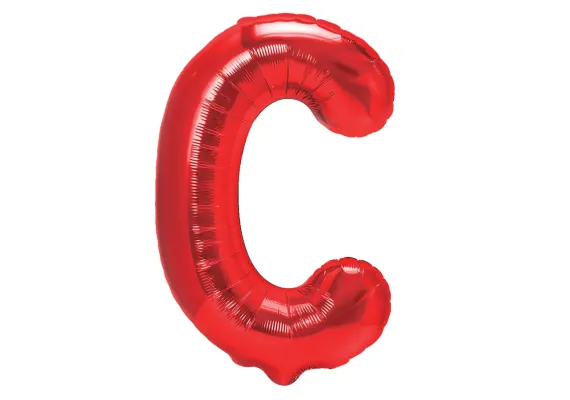 Articole pentru Casa Engros - Balon Litera C din Folie Metalizata Rosu 35 cm – Decor Alfabetic pentru Evenimente 