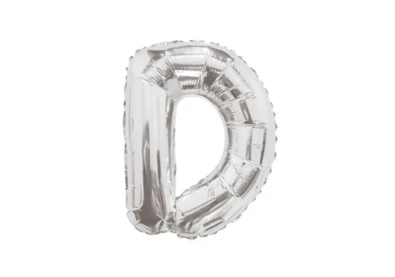 Articole pentru Casa Engros - Balon Litera D din Folie Metalizata Argintiu 35 cm – Decor Creativ pentru Petreceri si Evenimente 