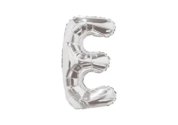 Articole pentru Casa Engros - Balon Litera E din Folie Metalizata Argintiu 35 cm – Decor Personalizat pentru Petreceri si Evenimente 