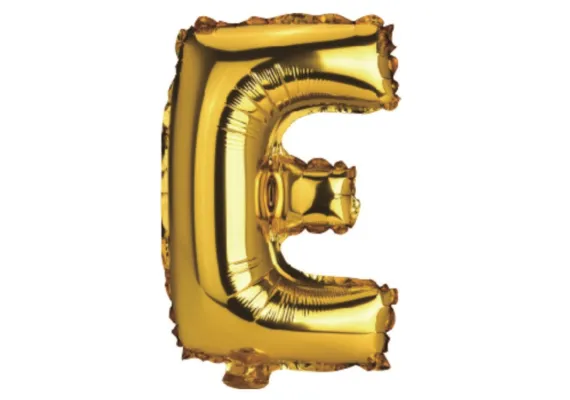 Articole pentru Casa Engros - Balon Litera E din Folie Metalizata Auriu 35 cm – Decor Elegant pentru Evenimente si Petreceri 