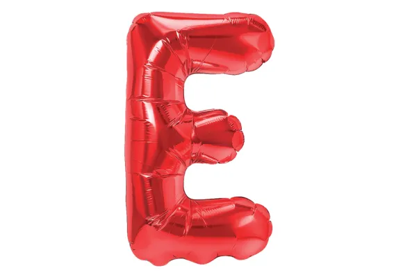 Articole pentru Casa Engros - Balon Litera E din Folie Metalizata Rosu 35 cm – Decor Alfabetic pentru Evenimente 
