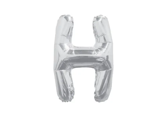 Articole pentru Casa Engros - Balon Litera H din Folie Metalizata Argintiu 35 cm – Decor Alfabetic pentru Petreceri si Evenimente 