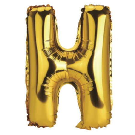 Balon Litera H din Folie Metalizata Auriu 35 cm – Decor Stralucitor pentru Petreceri si Evenimente  [1]