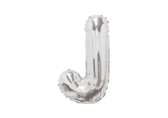 Articole pentru Casa Engros - Balon Litera J din Folie Metalizata Argintiu 35 cm – Decor pentru Evenimente si Petreceri 