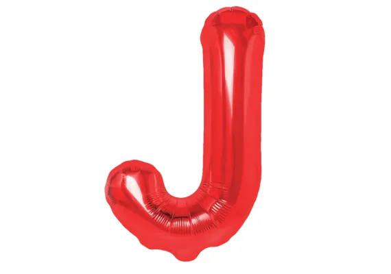 Articole pentru Casa Engros - Balon Litera J din Folie Metalizata Rosu 35 cm – Decor Alfabetic pentru Evenimente 