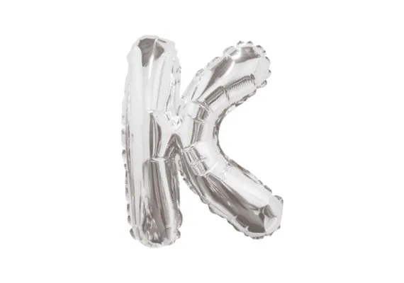 Articole pentru Casa Engros - Balon Litera K din Folie Metalizata Argintiu 35 cm – Decor Festiv pentru Evenimente si Petreceri 